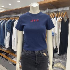 [리바이스]리바이스 여성 그래픽 스포티 크롭 반팔 티셔츠 A8798-0045