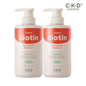 [1+1]CKD 아미노비오틴 올파워풀 샴푸 500ml 2개(탈모+볼륨감)
