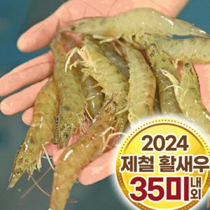 [대한민국농수산] 국내산 제철 흰다리 신선급냉 왕새우 1kg(35미 내외)