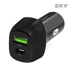 스카이 M2 차량용 시거잭 USB PD 2포트 고속충전기 퀵차지3.0