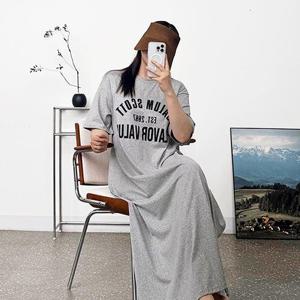 ★데일리인기★ [유니제이] (~88까지)플레버 루즈핏 롱 반팔 원피스
