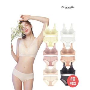 [크로커다일 이너웨어]에어리핏 시스루 감탄브라+팬티 2종 택일