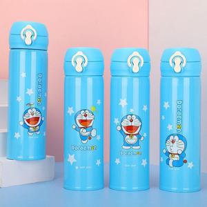텀블러 보온병 보냉 2중잠금 원터치 캐릭터 도라에몽 집 물병 블루 500ml N952