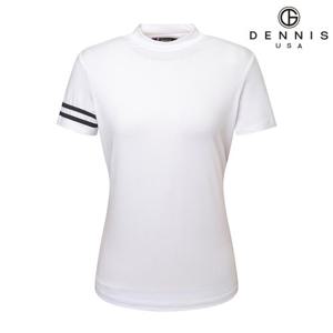 [데니스골프][DENNIS] 25SS 여성)슬림핏 쿨 소매 배색 반팔카라티_NAQMLTS074