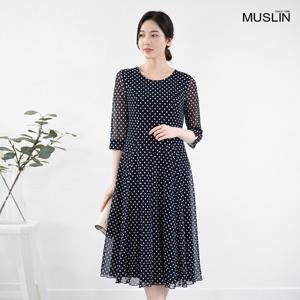 여성 엄마옷 시스루 도트 원피스 OP202205 중년여성의류/50대/60대/마담/빅사이즈/할머니옷
