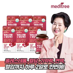메디트리 콜레스테롤 앤 식후 혈당 케어 6박스 6개월  기억력 코로솔산 은행 잎 혈행 개선