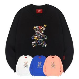 엘라모 3M 플라워베어 맨투맨 남녀공용 빅사이즈 S~4XL