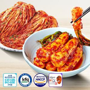 [학가산] 고랭지 국내산 배추 포기 별미김치세트 (포기 5kg+총각김치 3kg)