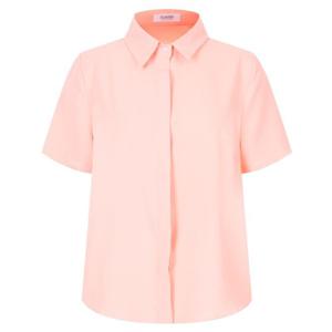 여성 정장 링클프리 히든버튼 카라넥 반팔 블라우스 INT-WBL-20545-피치