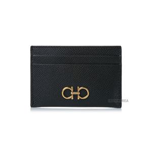 [페라가모] SS25 여성 더블 간치니 카드지갑 22 0007 NERO 0742164