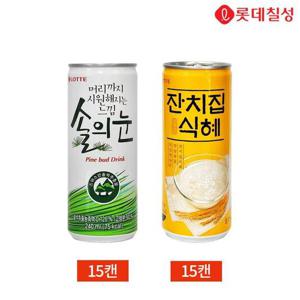 갤러리아_롯데칠성 솔의눈 잔치집 식혜 240ml 2종 30캔 세트
