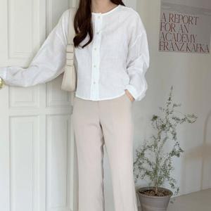 [네쥬]네쥬 여성 봄 여름 루즈핏 린넨 라운드 데일리 셔츠
