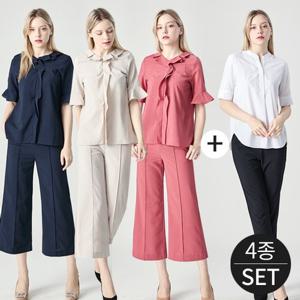 [로코엘라] 오엘 러플 블라우스+팬츠 셋업 2종 4PCS