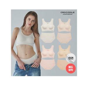 [크로커다일 이너웨어]라이크라인견쉘론 스킨패키지 브라팬티 8종 세트 CDW4N01020304_T