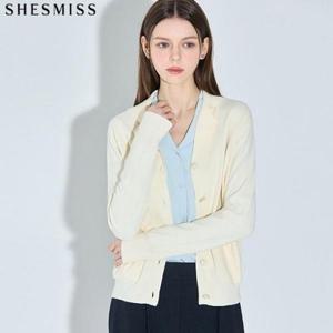 [쉬즈미스]품격있는 로르 브이넥카라 니트 가디건