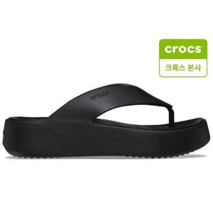 갤러리아_[크록스 본사]겟어웨이 플랫폼 플립 블랙 209410-001 여성샌들