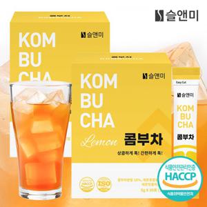 [슬앤미]HACCP인증 콤부차 분말 스틱 X 2통 (5g X 60포)_(레몬맛콤부차)