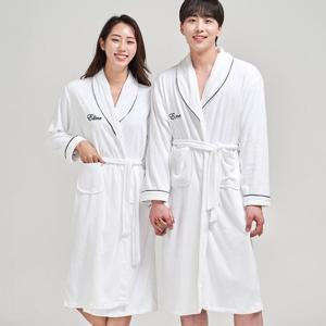 이라인 퓨어 화이트 롱가운 샤워가운