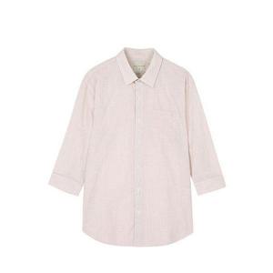 [티비제이]남성 7부 코튼린넨 루즈핏 스트라이프 셔츠(T202SH200P)