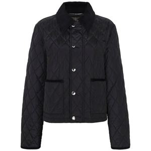 버버리 25SS 블랙 나일론 크롭 퀼팅 자켓 8105097 BLACK