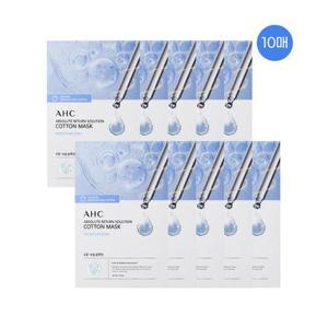 [AHC][홈쇼핑 최신상] AHC 순면 마스크 팩 앱솔루트 리턴 모이스처 라이징 10매