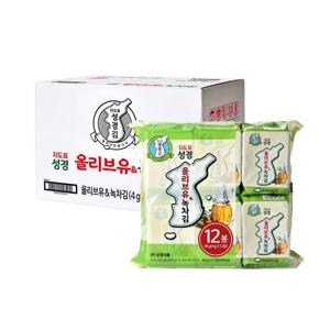 [지도표 성경김/본사운영] 올리브 녹차 도시락김 식탁김 4g 총96봉(12봉 8세트)