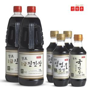 [신앙촌] 양조간장 요리비법 5호 (1급진간장 1.8LX2, 생명물간장 500mlX3, 국간장 500mlX1)
