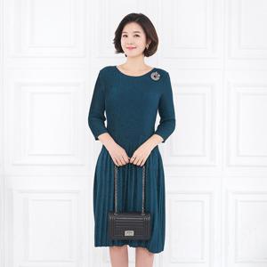 여성 엄마옷 모슬린 인견플리츠 심플 주름 원피스 OP003208 마담/미시옷/중년여성의류/빅사이즈