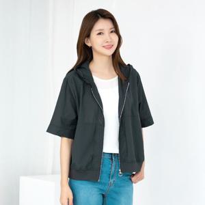 엄마옷 모슬린 후드 시보리단 반팔 점퍼 JP505123 중년여성의류/50대/60대/마담/빅사이즈/할머니옷