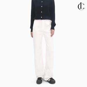 엘케이트 여자 흰바지 면바지 일자 와이드핏 하이웨스트 화이트 팬츠 LIN049