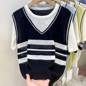 래시조끼반팔니트 R0345