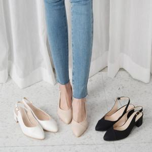 [애슬릿]스틸레토 슬링백 미들힐 샌들 5cm 여자구두