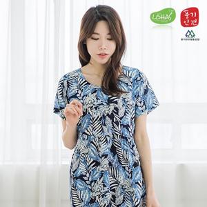 풍기인견 여성 컬러풀낙엽 반팔원피스 LOHAS인증 택1