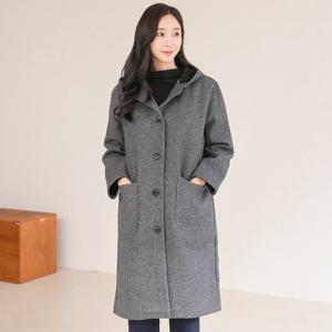 드리다 여성 가을 겨울 캐주얼 빅사이즈 누빔 후드 모직 롱 코트 40-50대 미시 중년여성 엄마옷 출근 모임