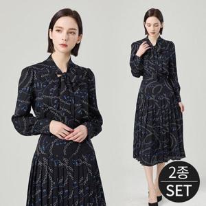 [로코엘라][로코엘라] 모렐 프린트 블라우스+스커트 2종세트