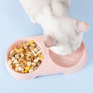 강아지 가벼운 더블 식기 1P 일체형 밥그릇 물그릇