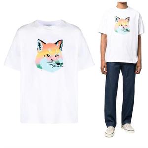 메종키츠네 폭스헤드 로고 티셔츠 KM00118KJ0008 P100