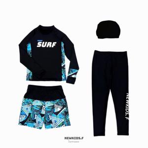 주니어 키즈 남아 초등학생 중학생 생존수영 수영모 4종세트 수영복 래쉬가드