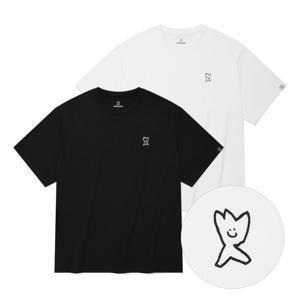[APP전용] [25SS] 2PACK 시그니처 반팔 티셔츠 화이트/블랙