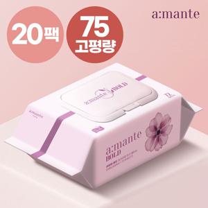 [APP전용] 아망떼 고평량 물티슈 72매 10팩+10팩 (75gsm)