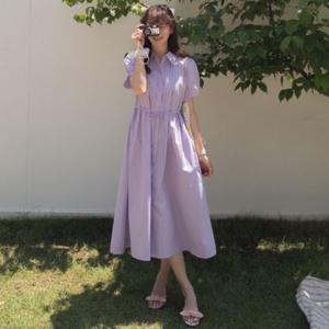 [휴가룩][LABEL] 라베나 바스락 프론트핀턱 썸머 롱 원피스