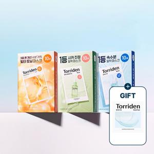 [20매구성] 토리든 BEST 시트 마스크팩 20매구성 (수분/진정/미백 택 2)+멀티패드 10매입 증정