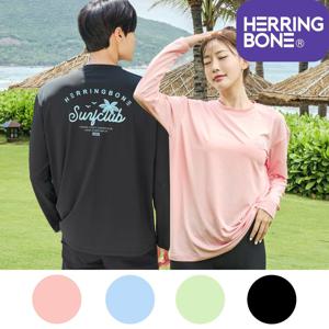 [헤링본] 커플 루즈핏 래쉬가드 남자 여성 비치웨어 빅사이즈 수영복 커버업 상의 RF342