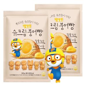 [뽀로로 간식] 부드러운 슈크림 붕어빵 500g 2봉+2봉 (총 2kg)+뽀로로땡 120g 4봉증정