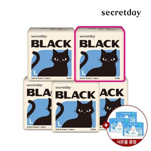 (최종10470원)BEST 블랙 생리대 대형 14PX5팩+쿨썸머 중형 2PX3팩 증정 Y