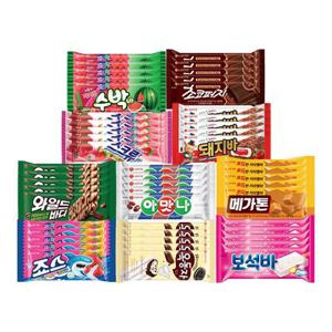 인기 바 아이스크림 10종 각 x5개씩 50개 혼합 구성 와일드바디 죠스바 스크류바 돼지바 수박바 메가톤바 등
