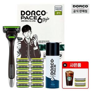 도루코 페이스6 스타일 기획세트2호(면도기+면도날10+쉐이빙폼)+스타벅스 기프티콘+3D모션 면도날2입