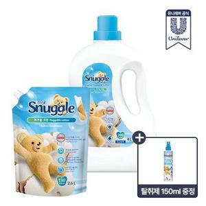 [APP전용]스너글 섬유유연제 4L + 2.6L(허거블코튼, 블루밍부케, 허거블선샤인, 멜로우선샤인) + 리뉴얼탈취제 150ml