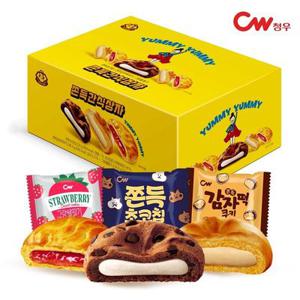 청우 쫀득간식상자 671g(33입) / 쫀득초코칩, 감자떡쿠키, 딸기쨈쿠키/ 인기파이모음 / 찹쌀떡간식
