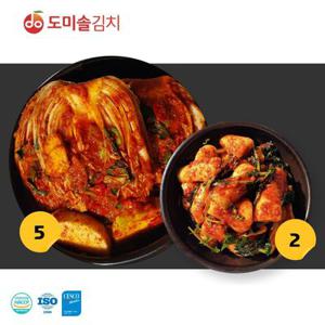 [APP전용][도미솔김치]도미솔 김치 2종 총7kg(포기김치 5kg+총각김치2kg)